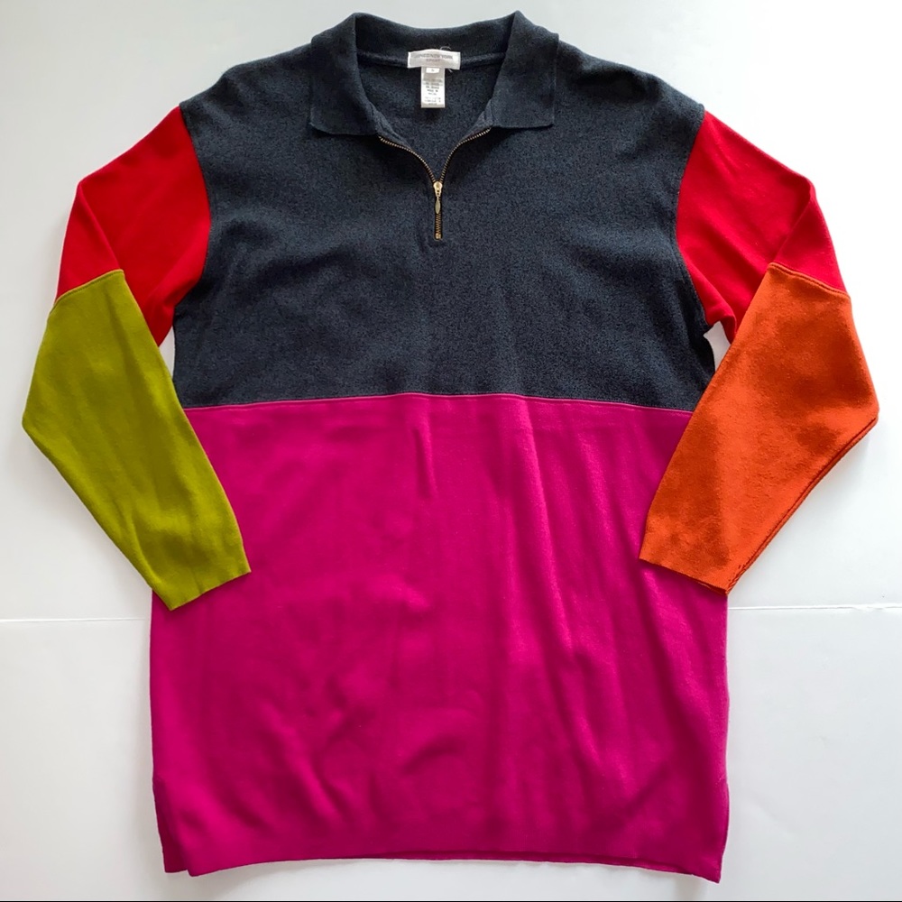 Retro Jones New York Sport Colorblock 1/4 Zip Pullover